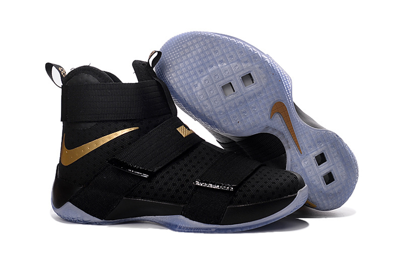 Nike Lebron Solider 10 Black Golden Shoes - Click Image to Close